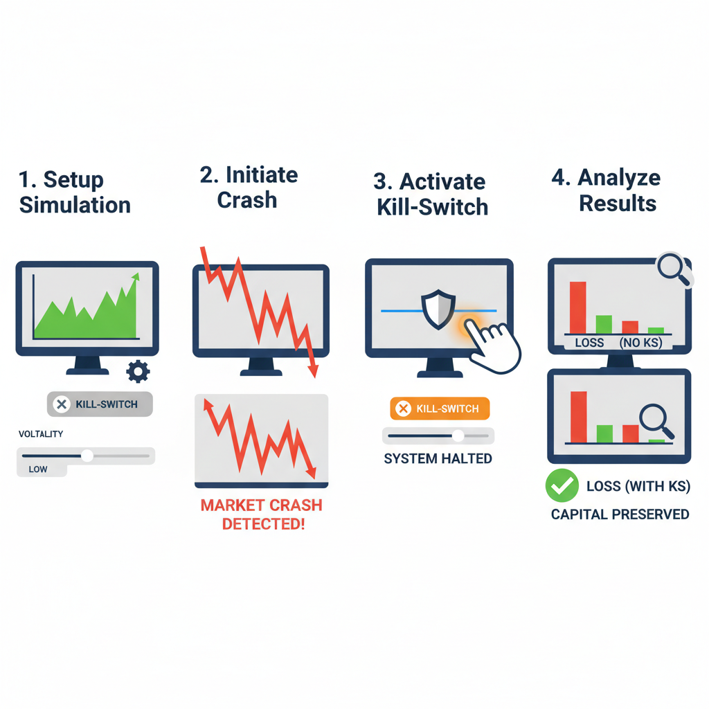backtesting software simulating volatile stock market crashes with kill-switch activations